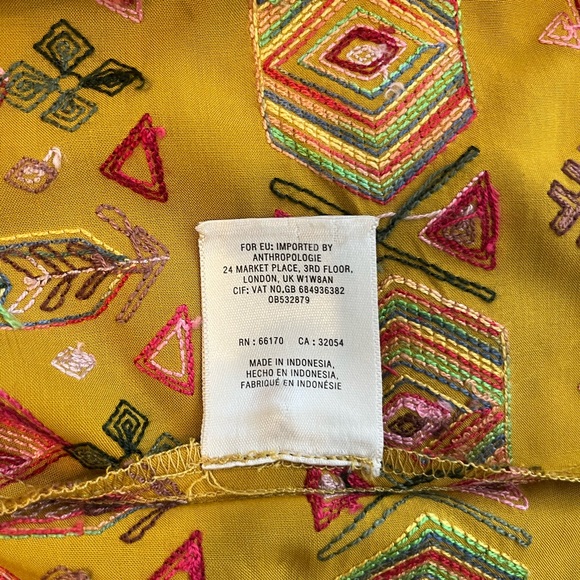 Floreat Mustard Embroidered Dress Size XS - Picture 8 of 8